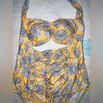 Cupshe Dandelion One Piece Cut Out Halter Neck Swimsuit Yellow Women's S… Photo 4