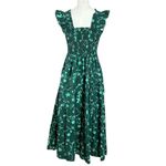 Hill House  The Ellie Nap Midi Dress Emerald Green Botanical XS Dainty Holidays Photo 10