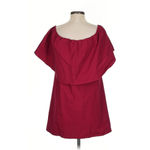 Alice + Olivia Jada Caped Dress in Bright Bordeaux Burgundy Size S Photo 6