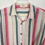 Thread+Supply Shirt Womens Large Linen Cotton Breathable Beachy Coastal Cowgirl White Photo 2