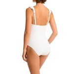 Sea Level Women's One Piece Swimsuit Size 10 White Interlace Frill Beach Pool Photo 1