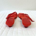 Madewell The Maycie Asymmetric T-Strap Sandal Bandana Red Suede Size 8 Photo 5