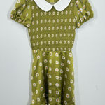 Smak Parlour Modcloth Retro Green Daisy Smocked Mini Dress Peter Pan Collar NWT Photo 0