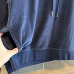 J.Crew Velour Navy Pullover Hoodie w/Side Pockets, Small Photo 4