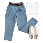 Dockers Vintage Pleated Mom Jeans Light Wash High Rise Cropped Fit Women 28 EUC Photo 1