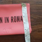 Valentino Garavani Valentino Coral Pink Black Trim Chic Feminine Lux Wristlet Clutch Pochette 7x4.5 Photo 5