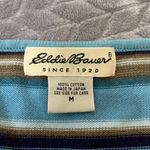 Eddie Bauer Striped V Neck Blue Olive Green Sweater Size M Photo 10