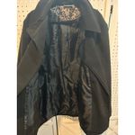 Nuvano Black Double Breasted Pea Coat‎ Jacket Leopard Lining 2X Size XXL Photo 4
