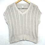 Joie  XS Pullover Open Knit Sweater Top V-Neck‎ Beige Boho Softgril Beachy Y2K Photo 0