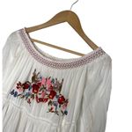 Free People Dress Womens XS Sunbeams Mini Embroidered Smocked Neck Sleeves White Photo 3