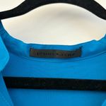 Jenni Kayne  100% Silk Hi-Lo Crossover V-Neck Short Sleeve Top in Blue Size M Photo 2