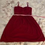 BCX  Beautiful red evening lace beaded evening spaghetti strap dress, size 1 Photo 3