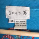 Just Be Just B glitzy sequin pineapple and flower button up cardigan sweater size medium Photo 2