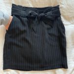 EXPRESS Black Pinstripe Paperbag Skirt Photo 6