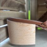 Madewell  Brown Leather Woven Slide Sandals with Block Heels, size 8 Photo 2