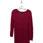 Chadwick's  red pleated long dress medium rayon holiday Christmas long sleeve Photo 1
