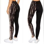 ValMarie Black half and half lightning strike color block leggings size OS Photo 2