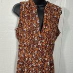 Nanette Lepore Women's Sleeveless High Low Brown Black Floral Dress SZ 8… Photo 3