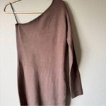 Monrow Brown One Shoulder Sweater Dress Womens M Midi Fall Old Money Classic Size M Photo 5