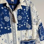 NWT Caroline Constas Quilted Patchwork Print Linen Blend Jacket Blue Size XS Photo 2