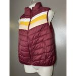 Arizona Jeans Arizona Jean Co Vest Womens Large Red Puffer Quilted Stripe Colorblock Zip Photo 2