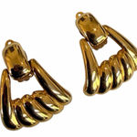 Anne Klein Vintage Gold Tone Sculptural Clip Earrings Photo 0