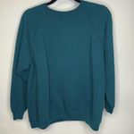 Teal Green Tan Denim Kangaroo Pocket Crew Neck Sweatshirt ? Medium Photo 1