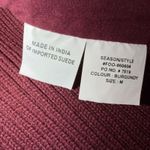 Vtg I.V.Y Burgundy Suede & Ribbed Knit Zip Vest Floral Embroidered Size M Red Size M Photo 10