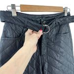 ZARA Faux Leather Belted High Waist Pants Trousers 4387/223 XS Black Straight Photo 9