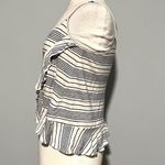 BB Dakota White Navy Blue Striped Linen Tank Top Photo 2