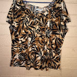 Claudia Richard Tan and Black Patterned Dress Brown Size 2X Photo 0