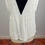 IRO  Jeans White Black Geometric Linen Top Medium Photo 3