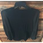 CeCe Puffed Long Sleeve Crew Neck blouse mesh Knit Top black, $32, Size M, B52 Photo 4