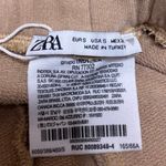 ZARA Women's Beige Tan Khaki Chino High Rise Wide Leg Trousers Pants Size S Photo 3