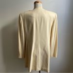 Vintage Linda Allard Ellen Tracy Silk Jacket Button Cream Yellow Size 14 Photo 3
