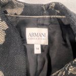 Armani Collezioni  Floral Blazer Womens 14 Black Beige Button Front Jacket Italy Photo 1
