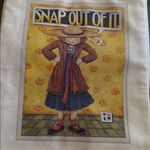 Mary Engelbreit Cream Canvas lunch Bag with Whimsical Art snap out of it NWT Photo 1