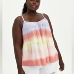 Torrid  Pastel Tie Dye Gauze Tiered Cami Top Blouse Plus Size 2X Photo 0