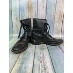 Laredo  Vintage Cowboy Boots Kiltie Fringe Silver Heel Guards Size 8.5 Lace Roper Photo 8