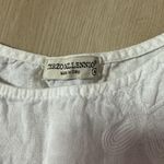 TERZOMILLENNIO White Linen Butterfly Embroidered Short Sleeve Top Made in Italy Size M Photo 4