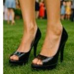 Bandolino  Size 10M Business Casual Black Patent Leather Peep Toe Heels Photo 1