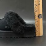 UGG  Disquette Black Suede Leather Plush Sheepskin Platform Slippers Size 8 Photo 10