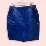 Vintage 80’s royal blue leather mini skirt moto fairy whimsigoth curvy gals Size 1X Photo 1
