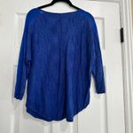 Anthropologie Moth Sheer Sleeve Detail Blue Sweater Top Size Medium Photo 5