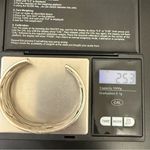 Vintage 925 Sterling Silver Modernist Brutalist Wrinkled Rippled Cuff Bangle Photo 12