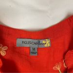 Figueroa & Flower women's medium red tunic embroidered floral shirt long johnny Photo 2