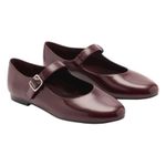 Mango Faux Patent Leather Mary Jane Flats Burgundy Size 38/ 7.5 Photo 3