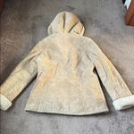 Sonoma  Tan Suede Leather Faux Fur Lined Hooded Jacket SIZE L Photo 9