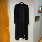 Jason Wu J  black‎ waffle knit open front cardigan duster size S Photo 1
