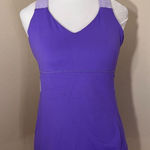 Lululemon  Push Your Limits Power Purple Micro Stripe Athletic Tank Top 6 Photo 0